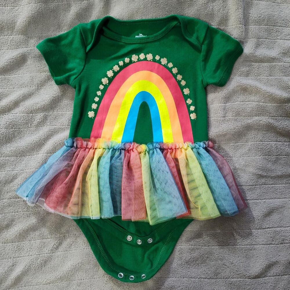Celebrate rainbow tutu baby girl bodysuit 18 months